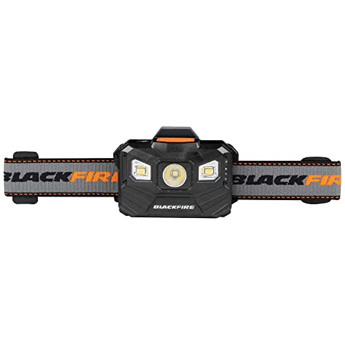 Blackfire - Klein Tools Outdoors - Rechargeable Auto-Off LED Headlamp, BBM6048, Spot Light, Flood Light, 3 Modes, for Outdoor Use, Hiking, Camping, Hunting, Fishing