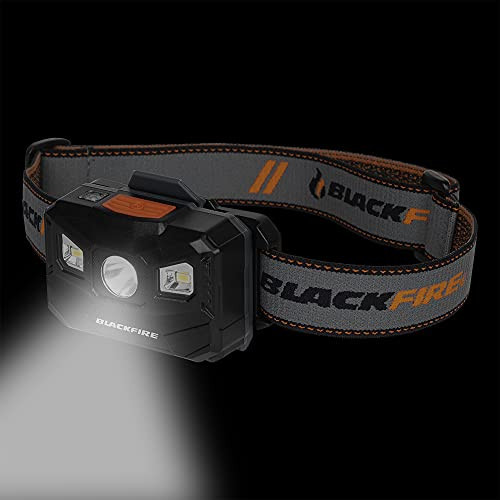 Blackfire - Klein Tools Outdoors - Rechargeable Auto-Off LED Headlamp, BBM6048, Spot Light, Flood Light, 3 Modes, for Outdoor Use, Hiking, Camping, Hunting, Fishing