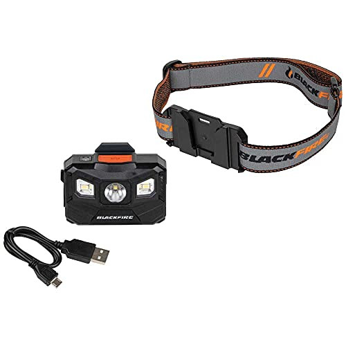 Blackfire - Klein Tools Outdoors - Rechargeable Auto-Off LED Headlamp, BBM6048, Spot Light, Flood Light, 3 Modes, for Outdoor Use, Hiking, Camping, Hunting, Fishing