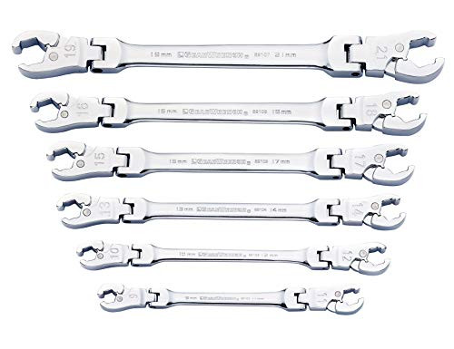 6-Piece GEARWRENCH 89101D Metric Ratcheting Flex Flare Nut Wrench Set