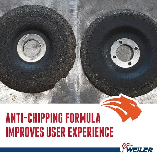 10-Pack Weiler 58121 4-1/2" x 1/4" Tiger INOX Type 27 Grinding Wheel, INOX24R, 7/8" Arbor