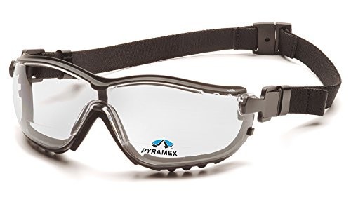 PYRAMEX Safety (1-Pair) V2G Bifocal Readers Eyewear, Black Strap/Temples, Clear +1.5 Anti-Fog Lens (GB1810STR15)