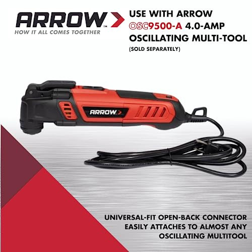 Arrow OSCGB2-1, 2 Gang Electrical Box Drywall Cutting Blade for Oscillating Tools, Universal, Fits Most Multitools, Includes Adapter, Makes 4” by 3-3/4” Hole