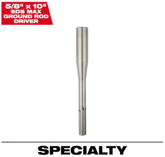 MILWAUKEE 48-62-4093 SDS MAX 1/2" X 5/8" X 10" Ground Rod Driver