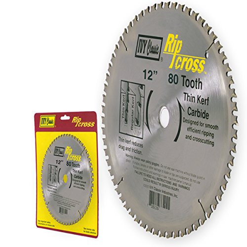 IVY Classic 36226 Ripcross 12-Inch 80 Tooth Thin Kerf Carbide Circular Saw Blade with 1-Inch Arbor, 1/Card