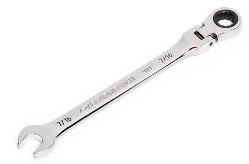 GEARWRENCH 7/16" 4 Degree Swing Arch 12 Point Flex Head Ratcheting Combination Wrench - 86744