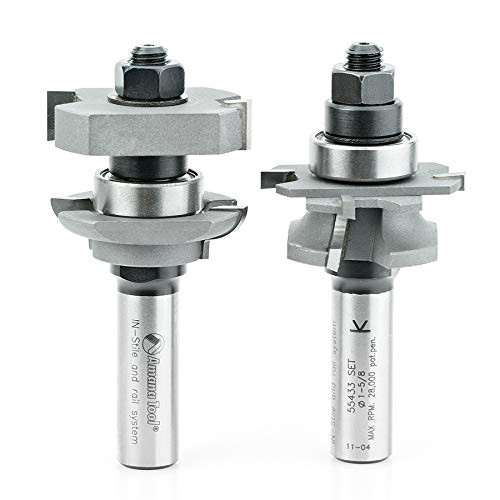 Amana Tool 55433 Carbide Tipped Adjustable Concave Instile & Rail System 1-5/8 Dia x 5
