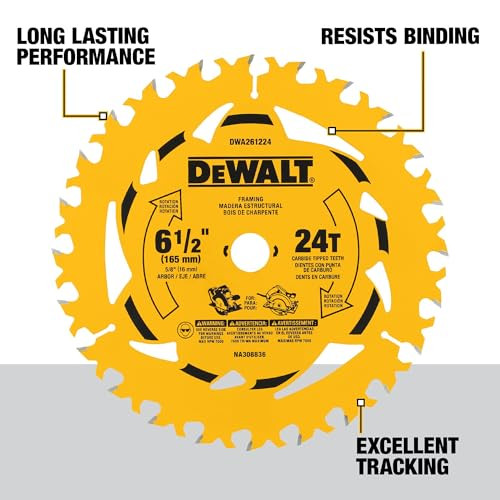 DEWALT 6-1/2 in. 24T Circular Saw Blade (DWA261224)