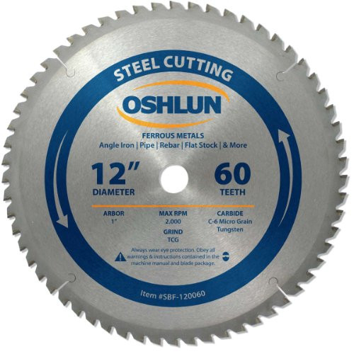 Oshlun SBF-120060 12in 60-Tooth Steel Cutting Circular Saw Blade