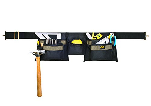 Custom Leathercraft 1370 Unisex Tool, Work Poly Apron, Black, 8-Pocket, Made in USA