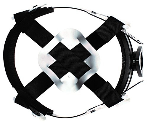 Pyramex HP54116 Ridgeline Full Brim Hard Hat 4 Point Ratchet, Matte White Graphite Pattern