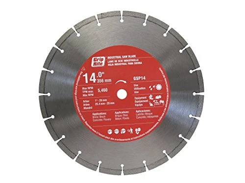 Grip Rite Prime Guard GSP14 General Purpose Industrial Saw Blade with 10mm Segments, 14"