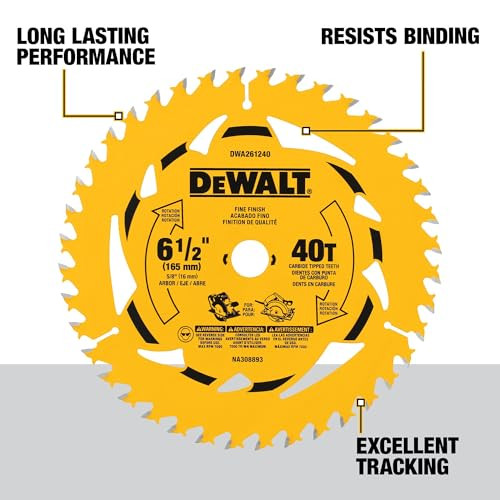 DEWALT 6-1/2 in. 40T Circular Saw Blade (DWA261240)