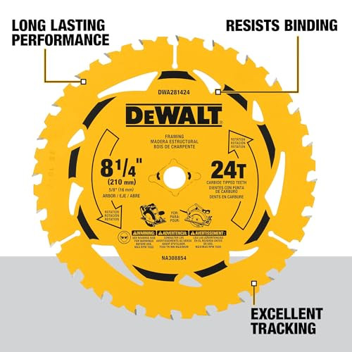 DEWALT 8-1/4 in. 24T Circular Saw Blade (DWA281424)