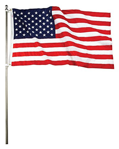 Valley Forge Flag All-American Series 3 x 5 Foot Nylon US American Flag Kit with 2-PC 6-Foot Aluminum Pole and Bracket - SSTINT-AM6