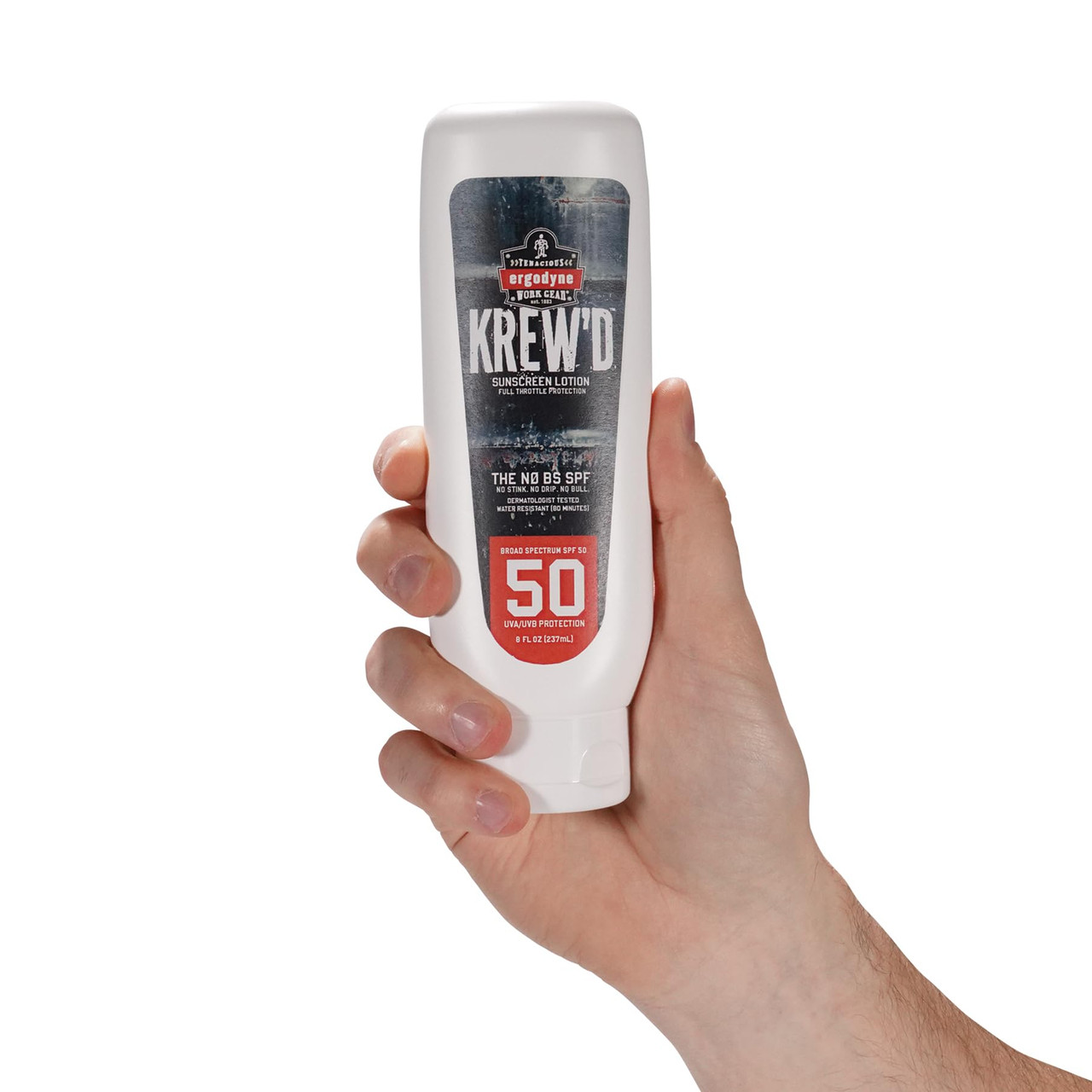 Ergodyne KREW'D (1-Bottle) 16631 Sunscreen Lotion, Broad Spectrum, SPF 50, 8 oz