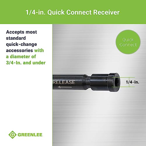 Greenlee 921 Quick Change D'VersiBIT 4-Piece Flexible Drill Extension Kit with 18" and 36" Extension Bits, 3/4" Stubby Auger Bit, and Pulling Grip, Hole Making Drill Extension Kit