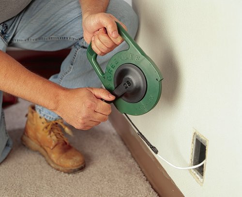 Greenlee Wide Steel Fish Tape, 1/4 In x 25 ft, Green (438-2X)