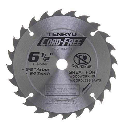 Tenryu 1-Blade CF-16524WB 6-1/2" 24T 5/8" Arbor, 0.059 Kerf, 3900 RPM, Cord-Free