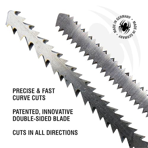 Spyder 10-Piece Multi-Material Jig Saw Blade Set, for Wood and Metal, CRV/HSS Bi-Metal Steel, T-Shank Compatible with All Major Brands (300090)