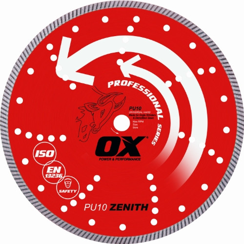 OX Tools 10" Universal Superfast Diamond Blade | DM-7/8" - 5/8" Bore