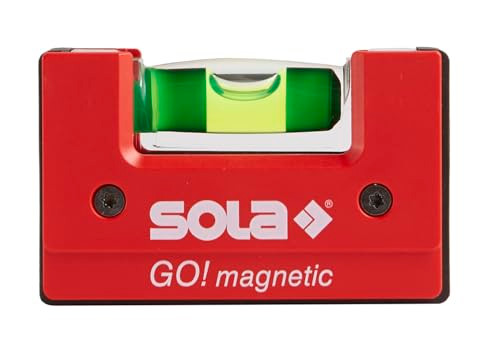 SOLA LSGOM GO! Magnetic Portable Level with Clip and 1 60% Magnified Vial, 3-Inch