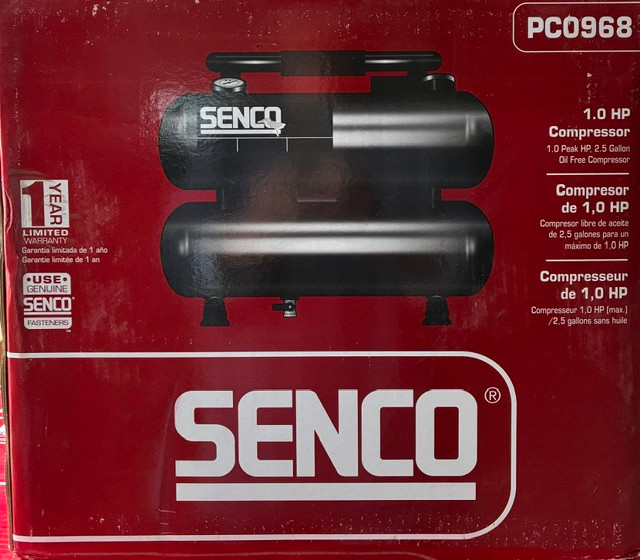 Senco PC0968 Twin Tank Air Compressor, Portable, 1.5 Horsepower 2.5 Gallon