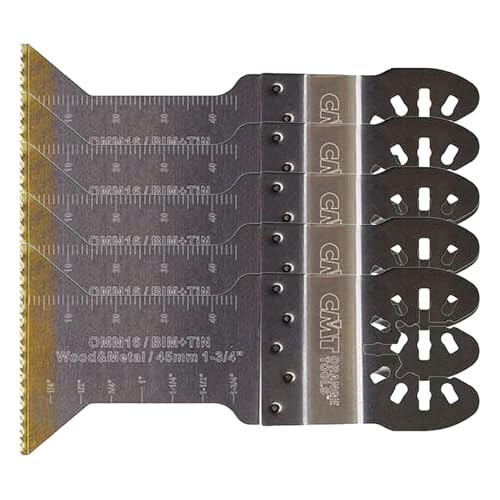 CMT OMM16-X5 (5 Pcs) Plunge & Flush-Cut Blade for Wood & Metal Extra Long Life Quick Release Oscillator Multicutter,