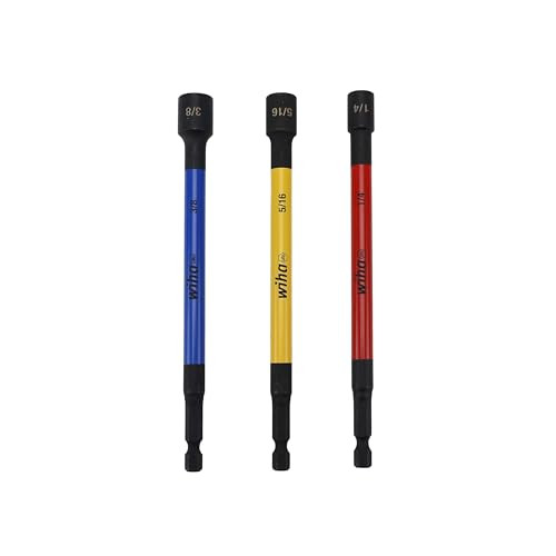 Wiha 70495-0 3 Piece Color Coded Magnetic Nut Setter SAE Set