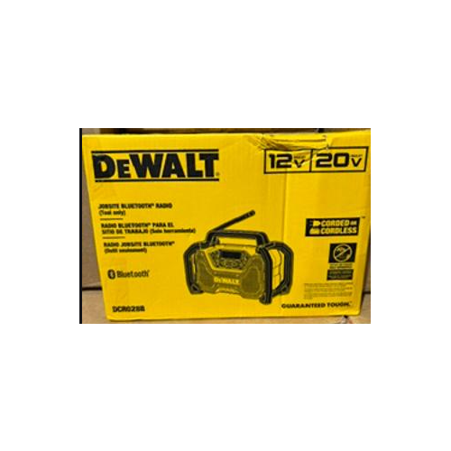 DEWALT 12V/20V MAX Portable Bluetooth Radio, Cordless, 100 ft Range, 3.5” Subwoofers, Jobsite (DCR028B)