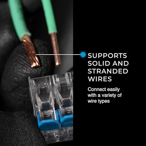 Ideal Electrical in-Sure Lever Wire Connector,12 AWG, 5-Port(30-10L25), Box of 75—Compact Releasable Connectors for Solid and Stranded Wire