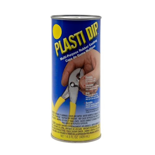Plasti Dip Original Dip Can, Yellow, 14.5 fl oz, Multi-Purpose Rubber Coating, Peelable Flexible Non-Slip Grip Coating for Tool Handles, Hardware, Home, Garden, Crafts & DIY Projects