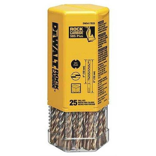 DeWalt DW5418B25 DeWalt 1/4" x 6-1/2" x 8-1/2" Rock CarbideTM SDS+ Hammer Bit (Bulk 25)