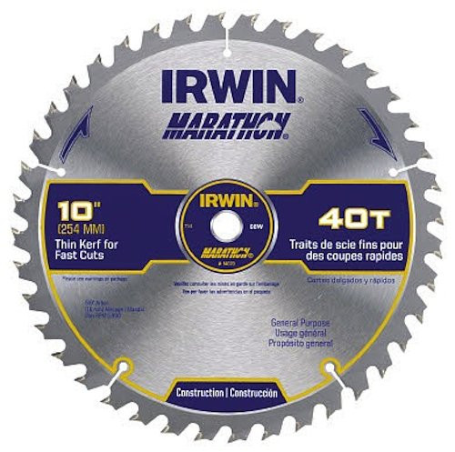 Irwin Industrial Tools 14070 10-Inch 40-Teeth 5/8-Inch Arbor Miter and Table Saw Blade