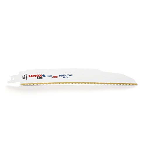 LENOX Tools 21089960GR Gold Power Arc Demolition Reciprocating Saw Blade, For Demolition, Nail-Embedded Wood, Cast Iron, Fire & Rescue Cutting, 9-inch, 10 TPI, 5-Pack