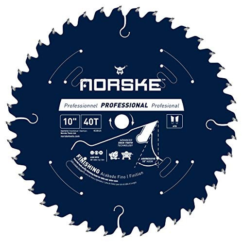 Norske Tools NCSBS425 10 inch 40T Socktooth Circular Saw Finishing Blade 5/8 inch Bore