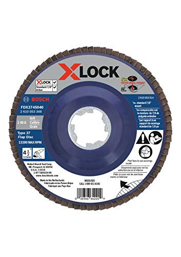 Bosch FDX2745040 4-1/2" X-LOCK Arbor Type 27, 40 Grit Flap Disc