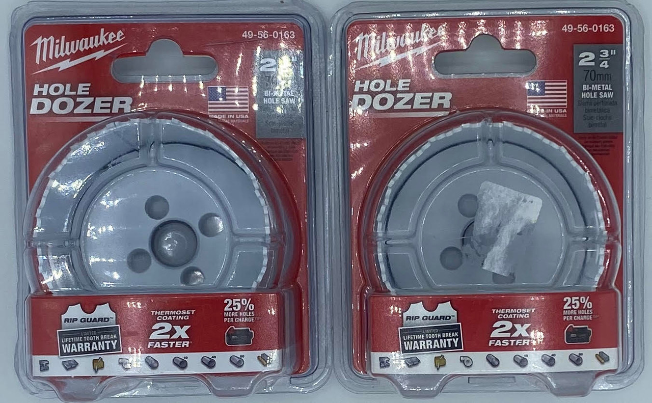 Milwaukee 49-56-0163 2-3/4 Hole Dozer Bi-Metal Hole Saw - 2 Pack