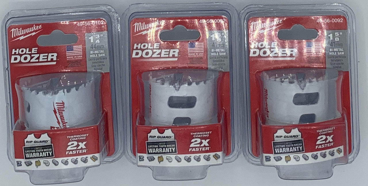 Milwaukee 49-56-0102 1-3/4-Inch Hole Dozer Bi-Metal Hole Saw - 3 Pack