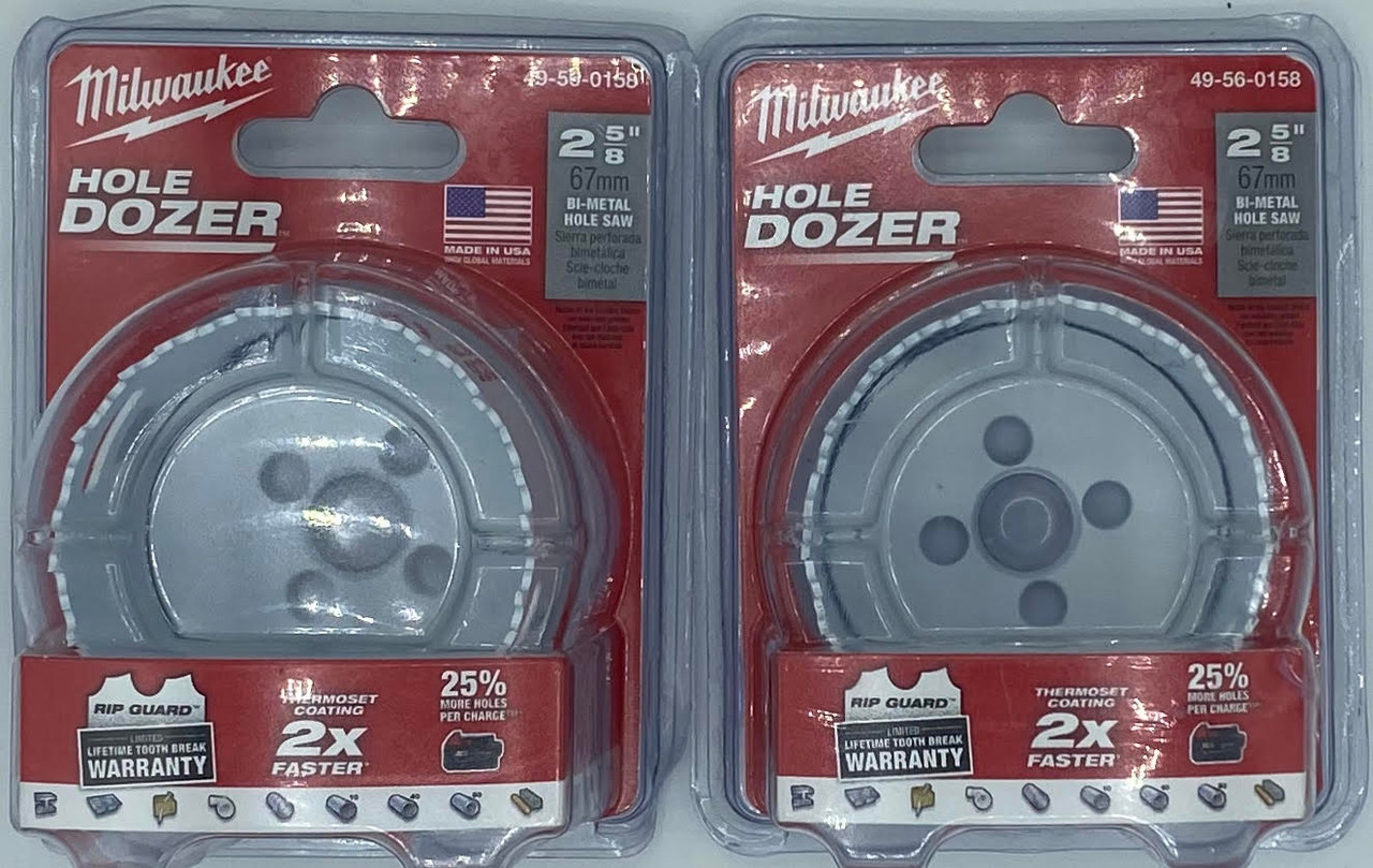 Milwaukee 49-56-0158 2-5/8 Hole Dozer Bi-Metal Hole Saw - 2 Pack