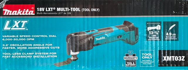 Makita XMT03Z 18V LXT Lithium-Ion Cordless Multi-Tool, Tool Only