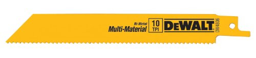 DEWALT DW4806 6-Inch 10TPI Straight Back Bi-Metal Reciprocating Saw Blade (5-...