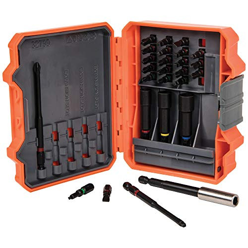 Klein Tools 32799 Impact Driver Power Bit Set with Case, 26-Pieces