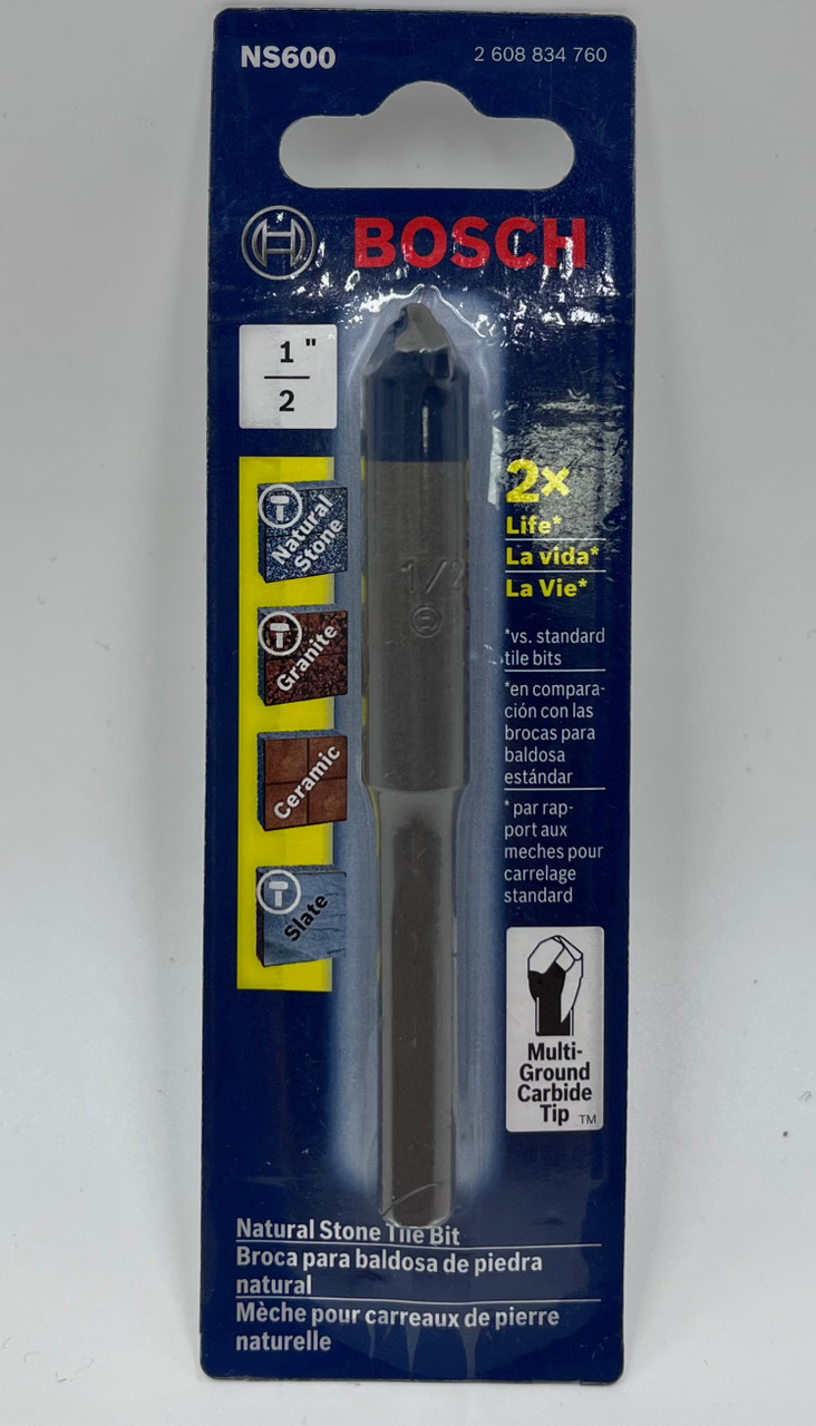 Bosch NS600 1/2 In. Natural Stone Tile Bit
