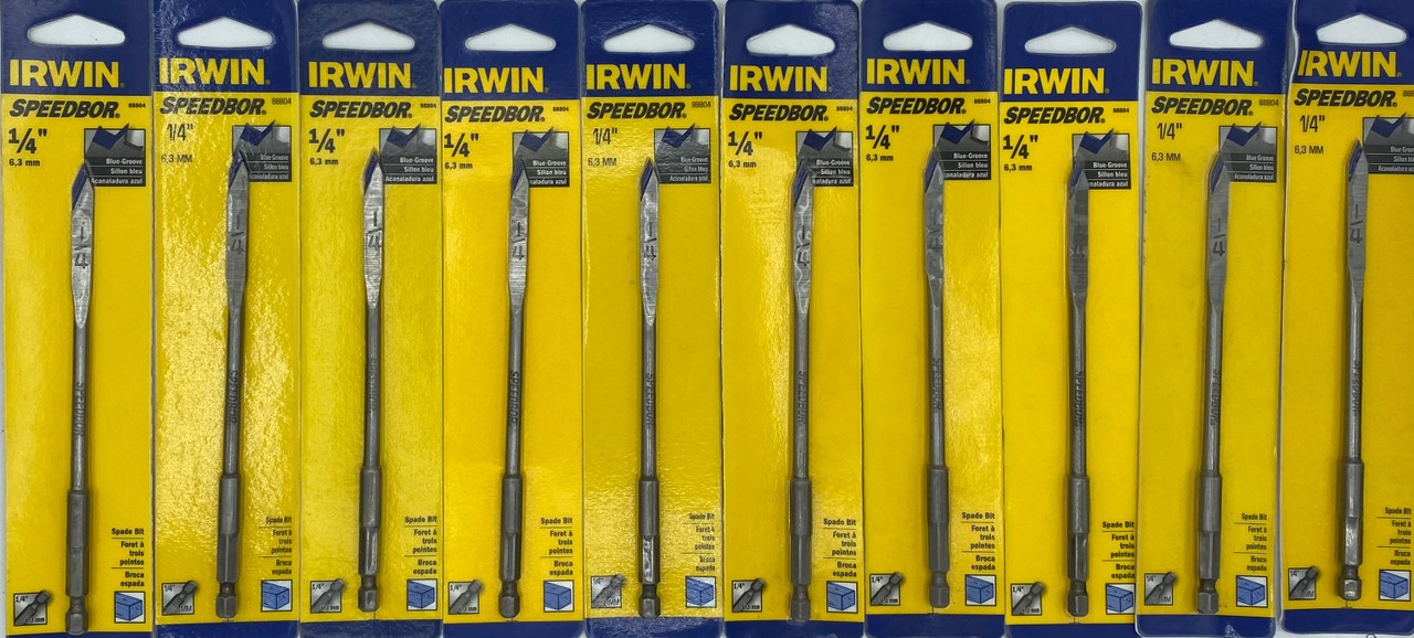 Irwin Speedbor 88804 1/4"" Speedbor 2000 Standard Length Flat Wood Boring Bit