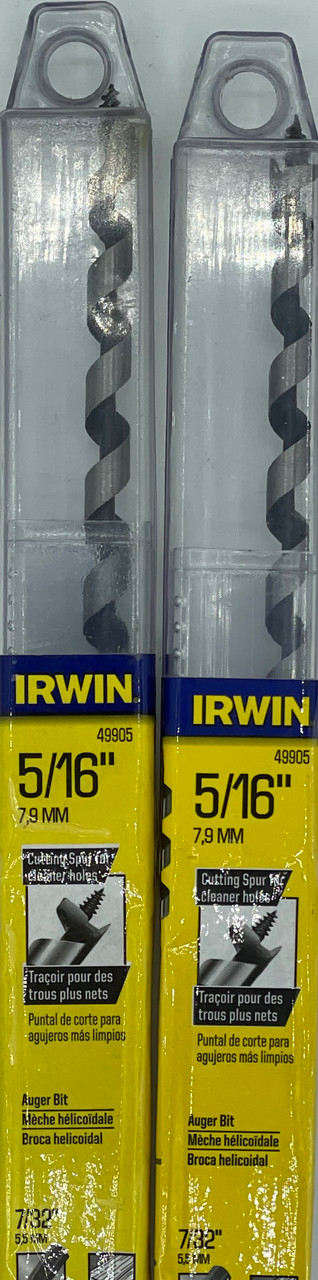 Irwin 49905 5/16" X 7-1/2" Dual Auger Wood Boring Bits, 2 Pack