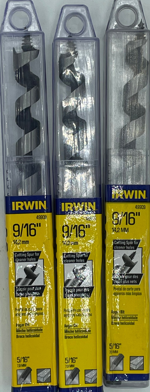 Irwin Tools 49909 Industrial Tools I-100 9/16" Auger Bit, 3 Pack