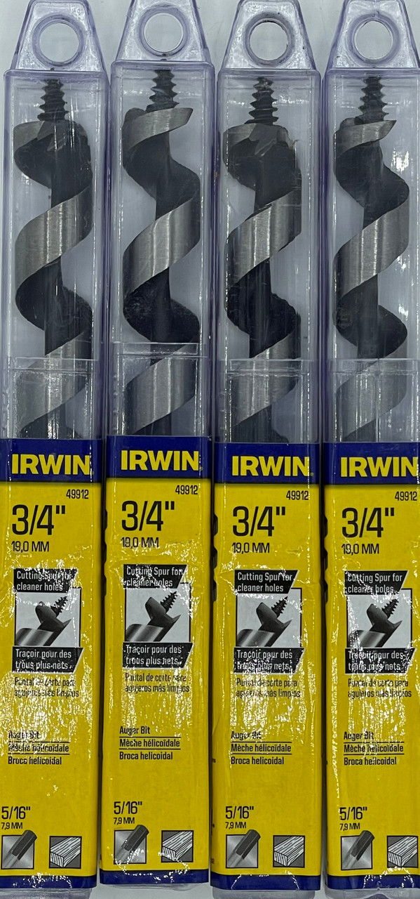 Irwin Industrial Tools 49912 I-100 3/4-Inch Auger Bit, 4 Pack