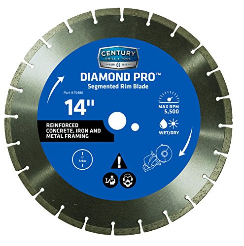 Century Drill & Tool 75486 Professional Segmented Rim Diamond Pro Saw Blade, 14"