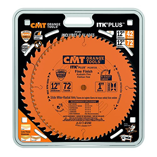 CMT P1201C General Purpose/Fine Finish Blades, 42/72 Teeth, 12", 2-Pack